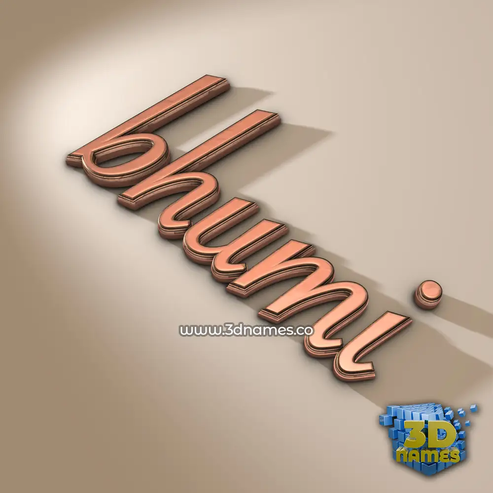 bhumi in Rose Gold style - 3D name wallpaper