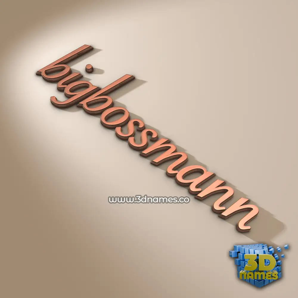 bigbossmann in Rose Gold style - 3D name wallpaper