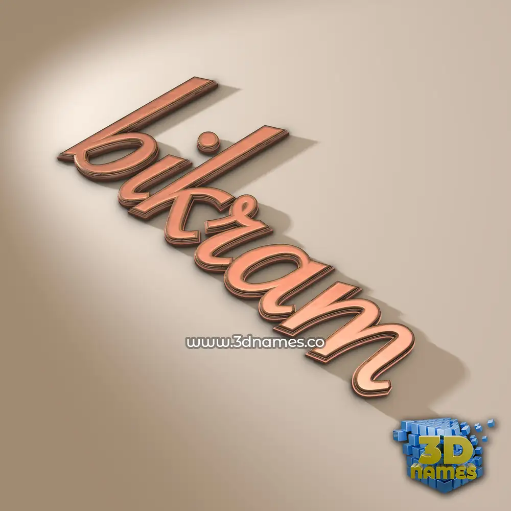 bikram in Rose Gold style - 3D name wallpaper