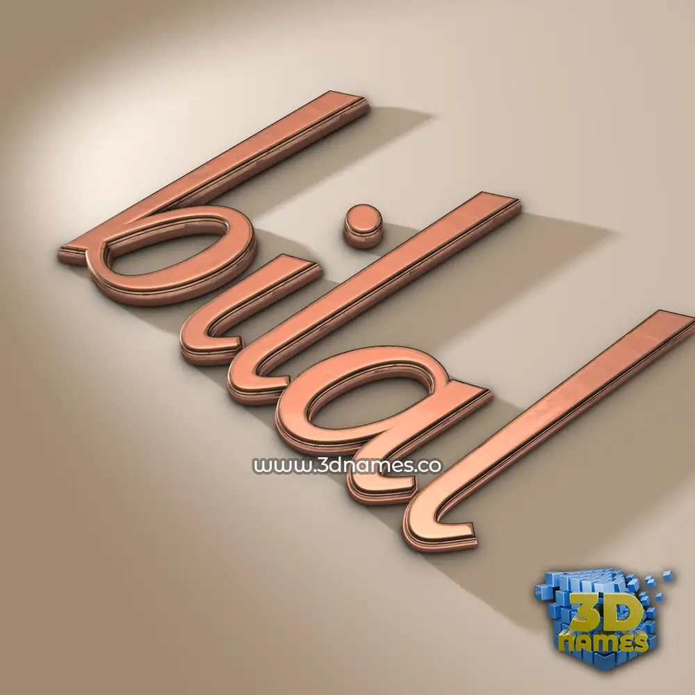 bilal in Rose Gold style - 3D name wallpaper