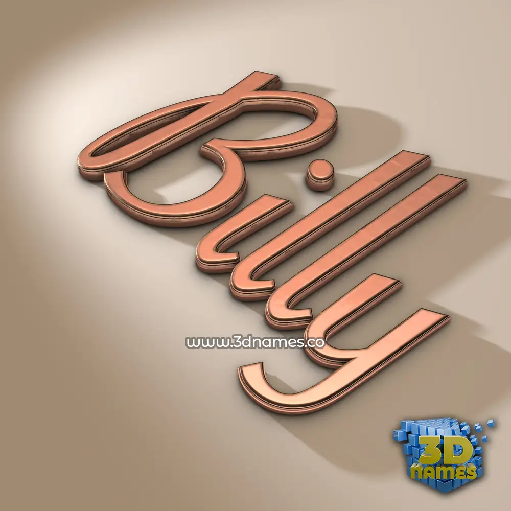 billy in Rose Gold style - 3D name wallpaper