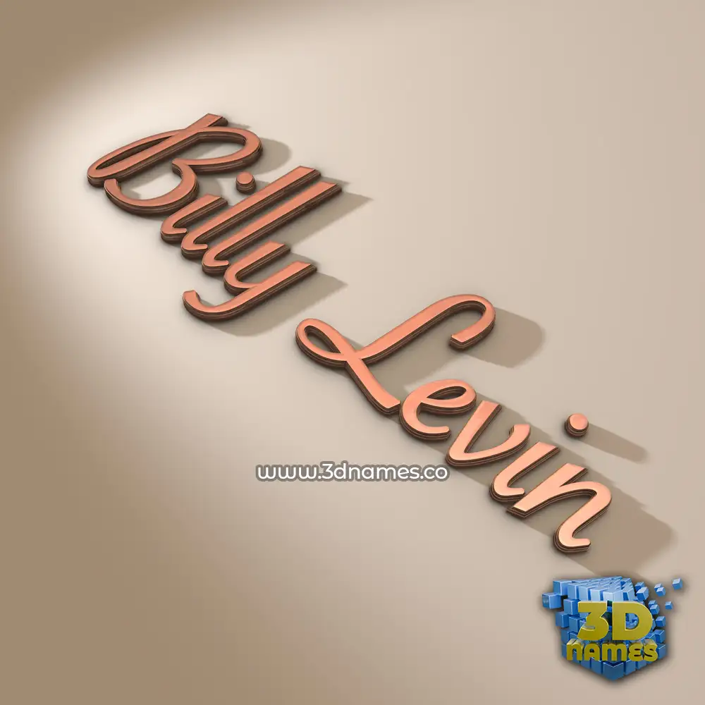 billy levin in Rose Gold style - 3D name wallpaper