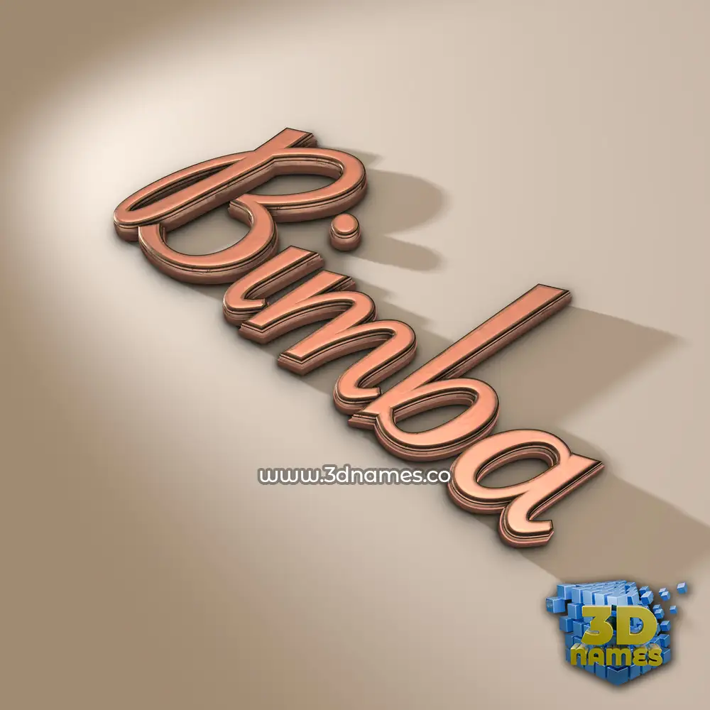 bimba in Rose Gold style - 3D name wallpaper
