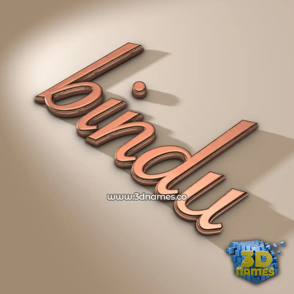 bindu in Rose Gold style - 3D name wallpaper