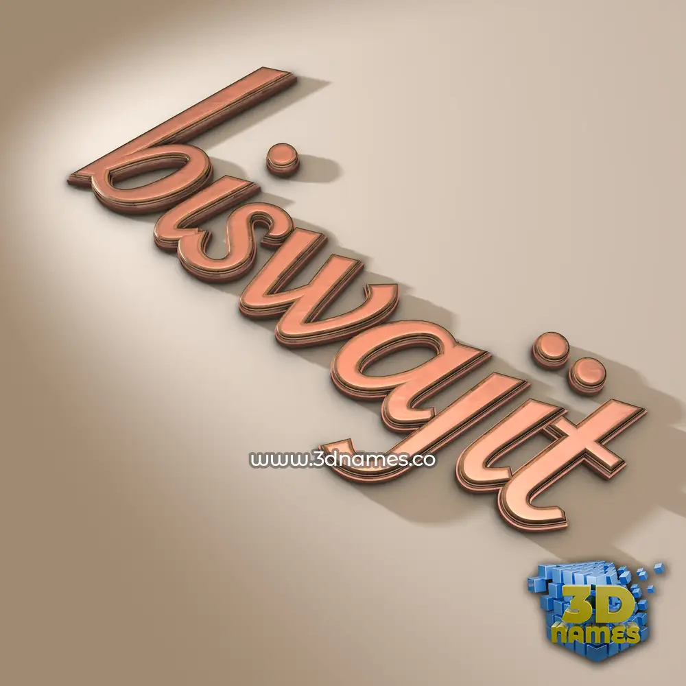 biswajit in Rose Gold style - 3D name wallpaper