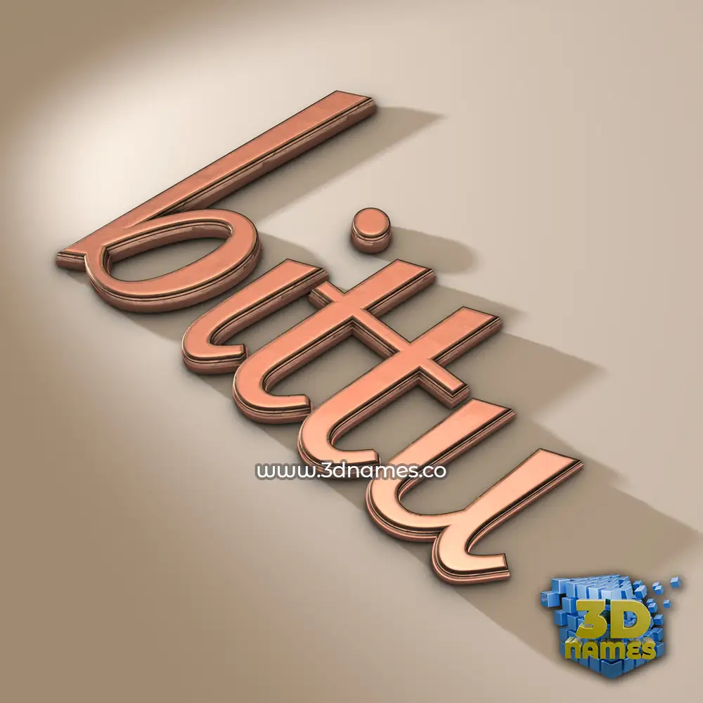bittu in Rose Gold style - 3D name wallpaper