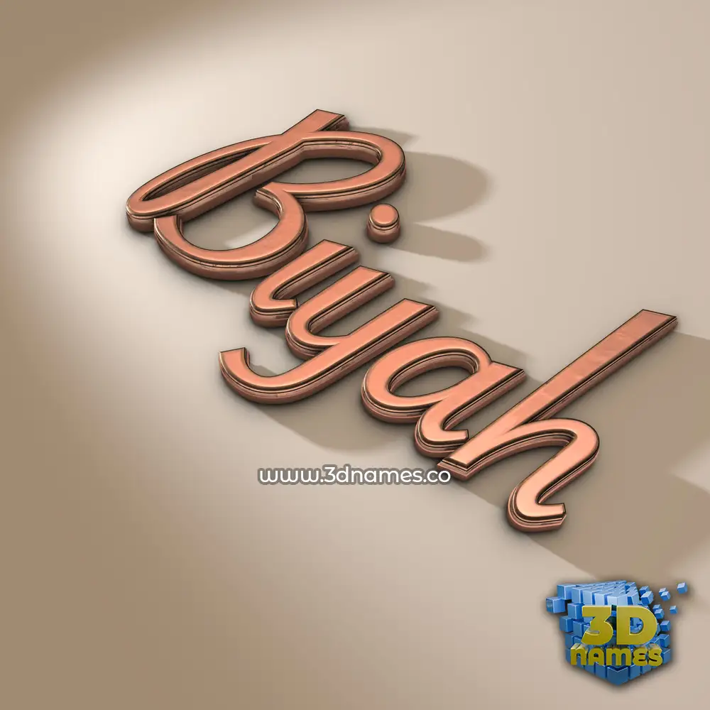 biyah in Rose Gold style - 3D name wallpaper