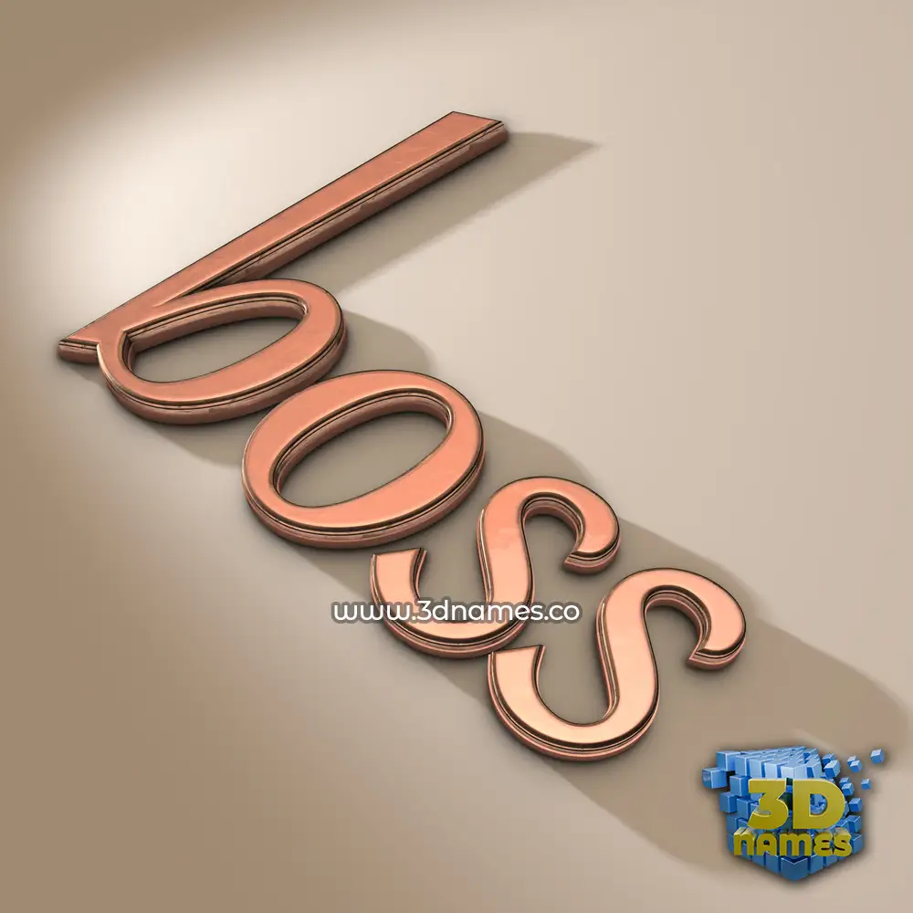 boss in Rose Gold style - 3D name wallpaper