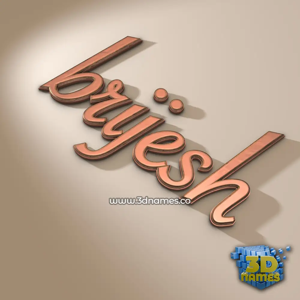 brijesh in Rose Gold style - 3D name wallpaper