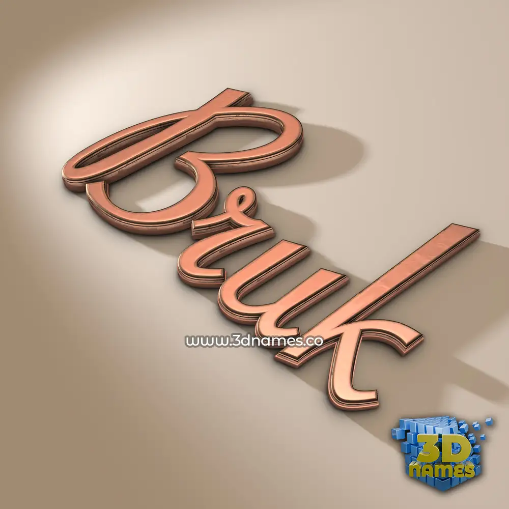 bruk in Rose Gold style - 3D name wallpaper