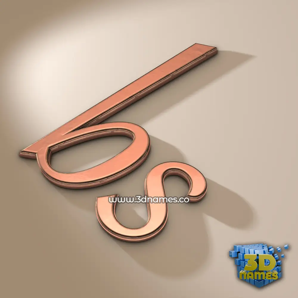 bs in Rose Gold style - 3D name wallpaper