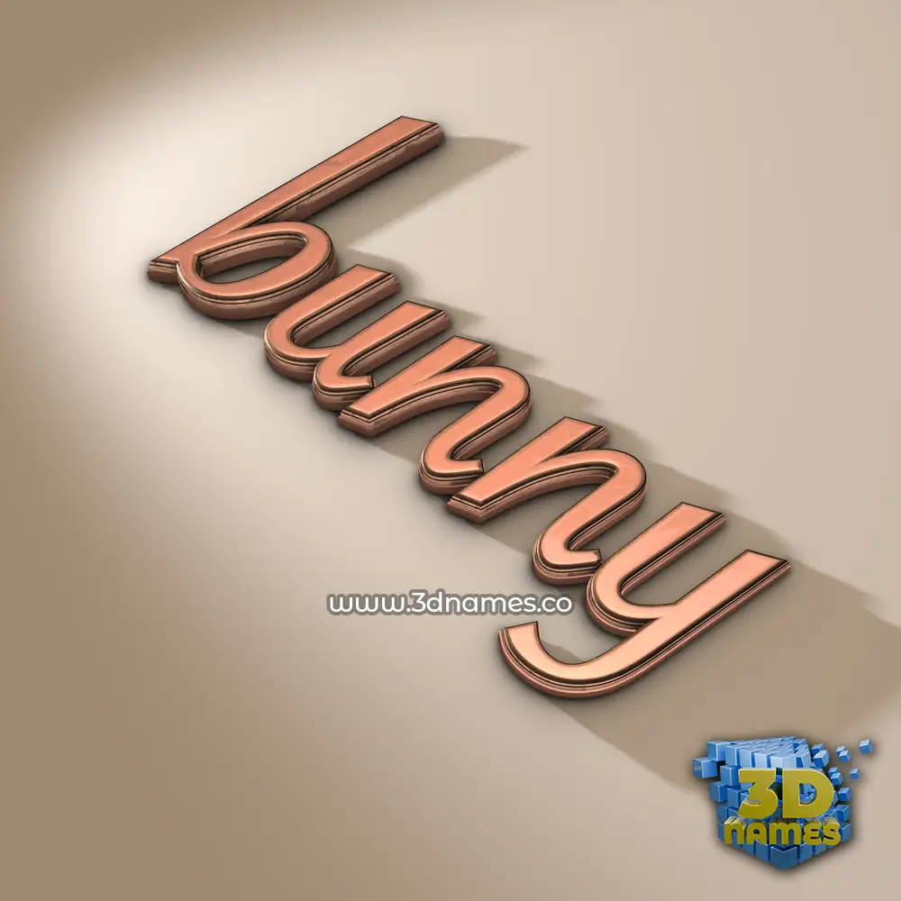 bunny in Rose Gold style - 3D name wallpaper