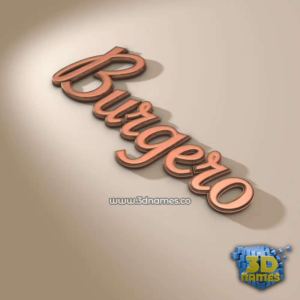 burgero in Rose Gold style - 3D name wallpaper