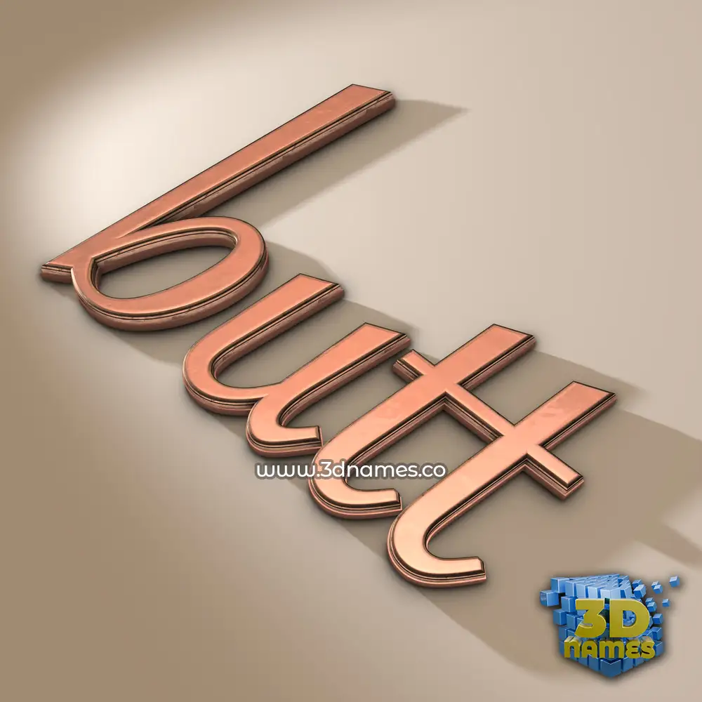 butt in Rose Gold style - 3D name wallpaper
