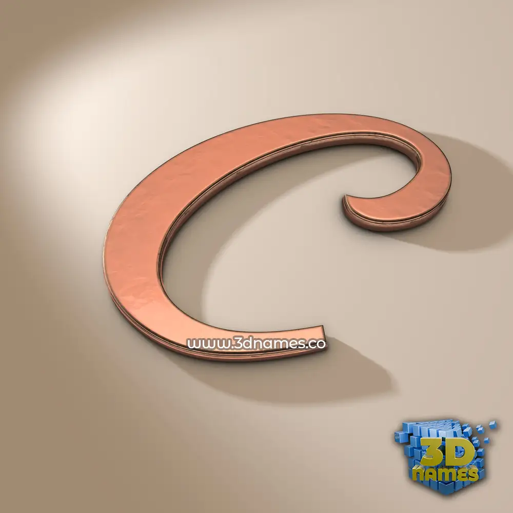 c in Rose Gold style - 3D name wallpaper