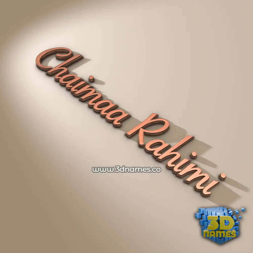 chaimaa rahimi in Rose Gold style - 3D name wallpaper
