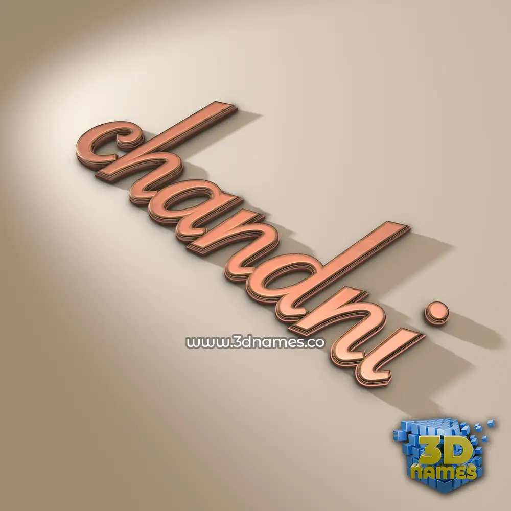 chandni in Rose Gold style - 3D name wallpaper
