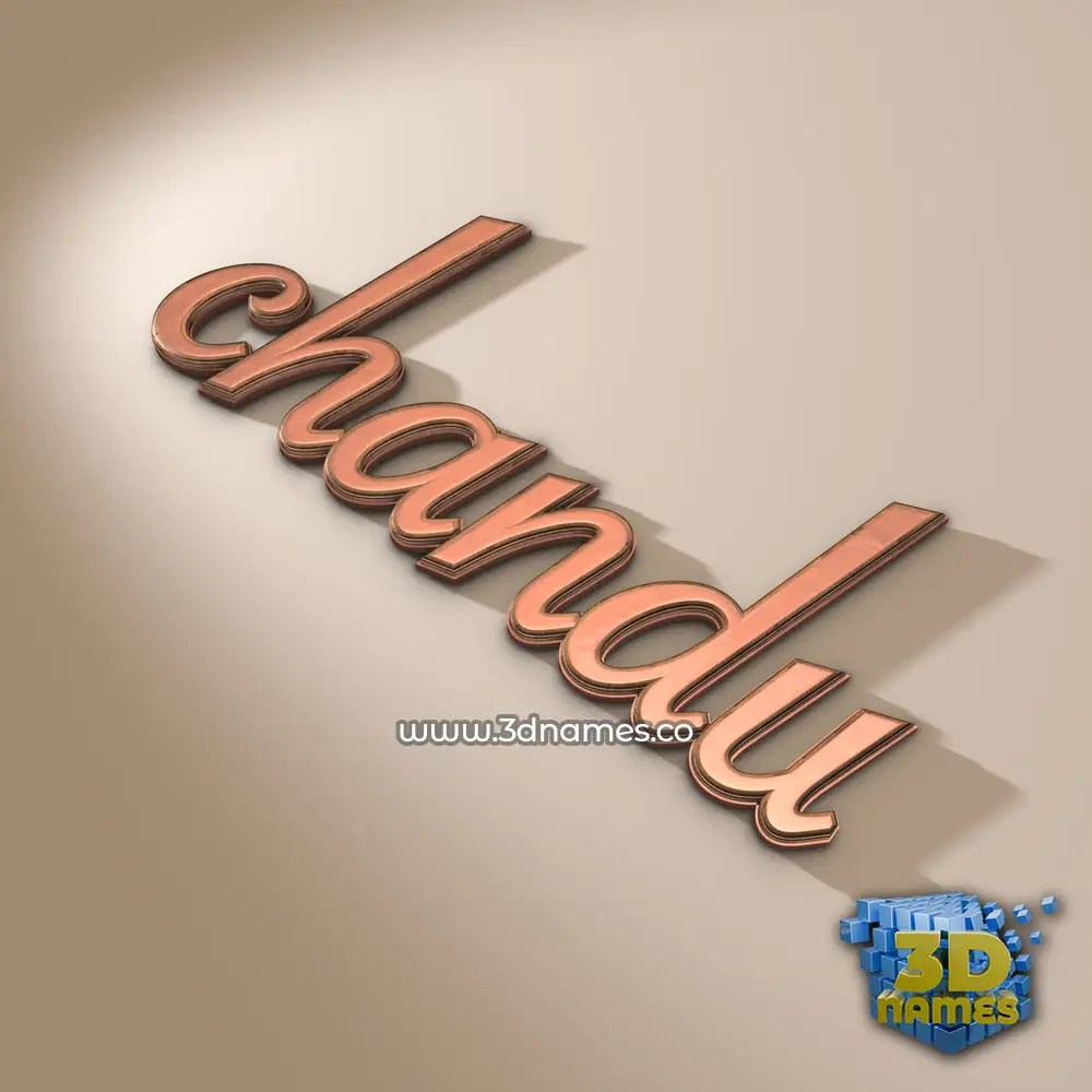 chandu in Rose Gold style - 3D name wallpaper