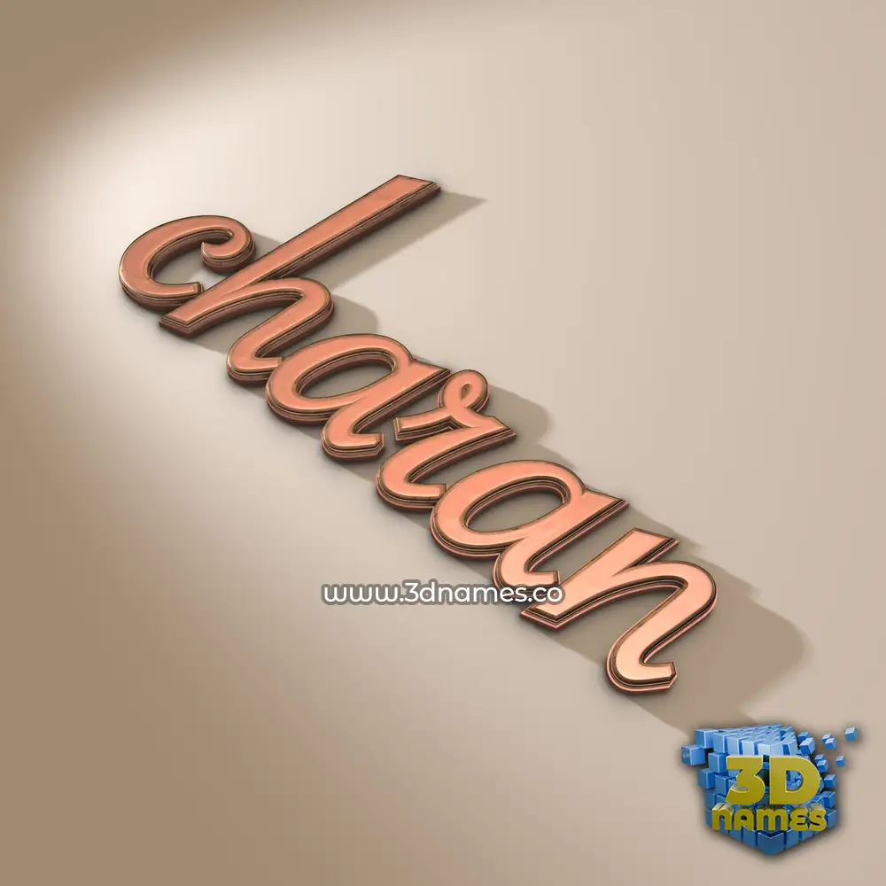 charan in Rose Gold style - 3D name wallpaper