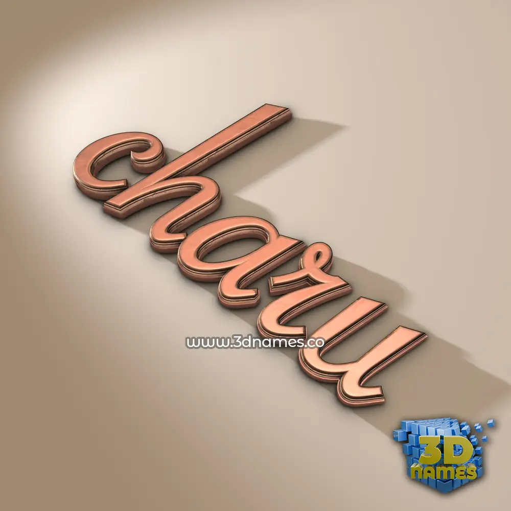 charu in Rose Gold style - 3D name wallpaper
