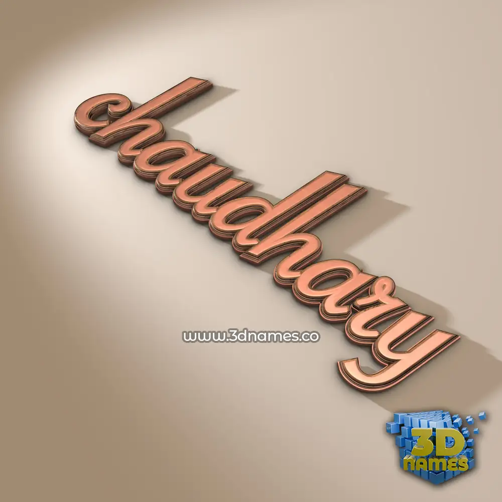 chaudhary in Rose Gold style - 3D name wallpaper