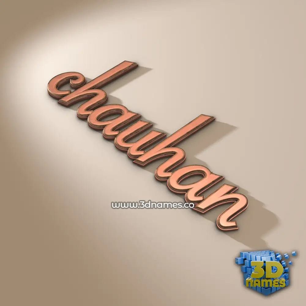 chauhan in Rose Gold style - 3D name wallpaper