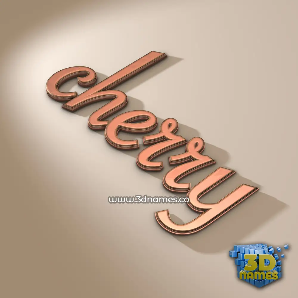 cherry in Rose Gold style - 3D name wallpaper