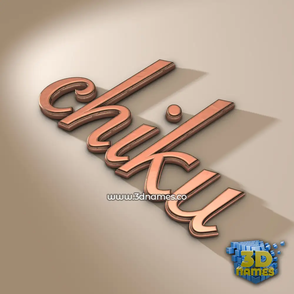 chiku in Rose Gold style - 3D name wallpaper