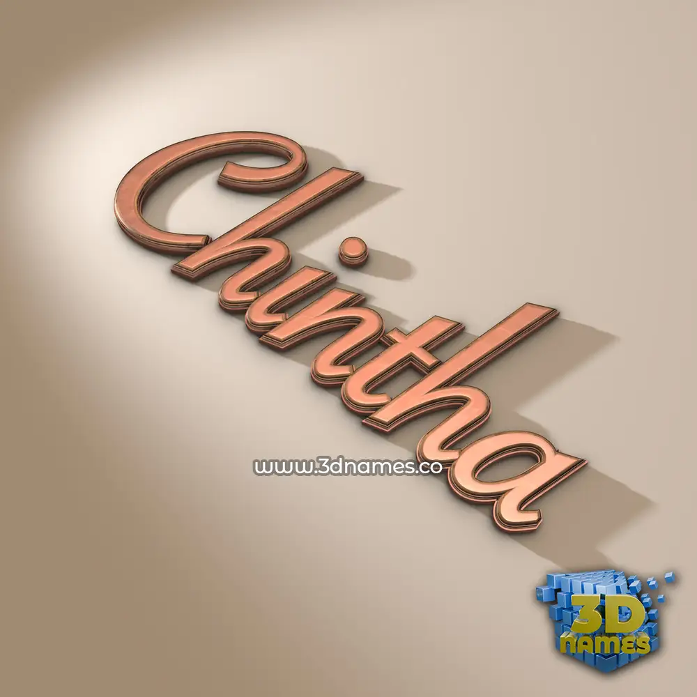 chintha in Rose Gold style - 3D name wallpaper