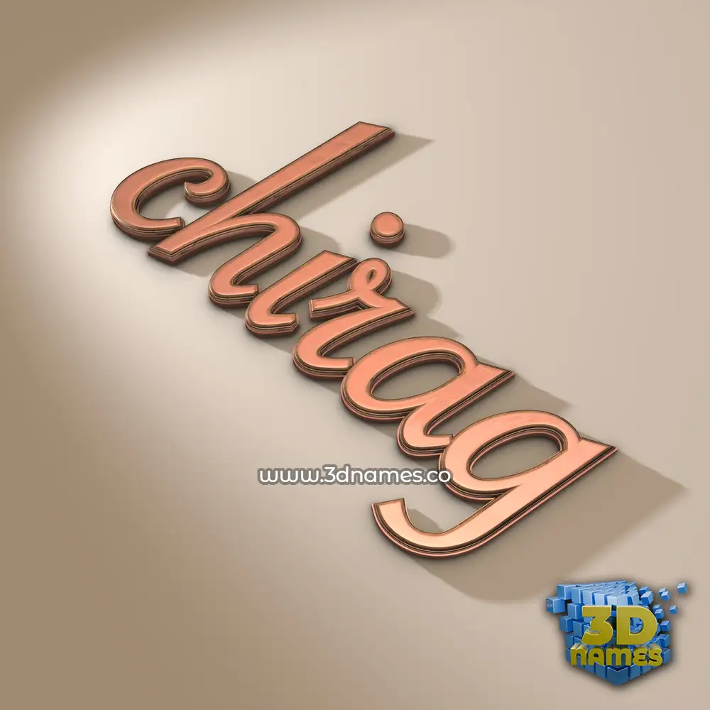 chirag in Rose Gold style - 3D name wallpaper