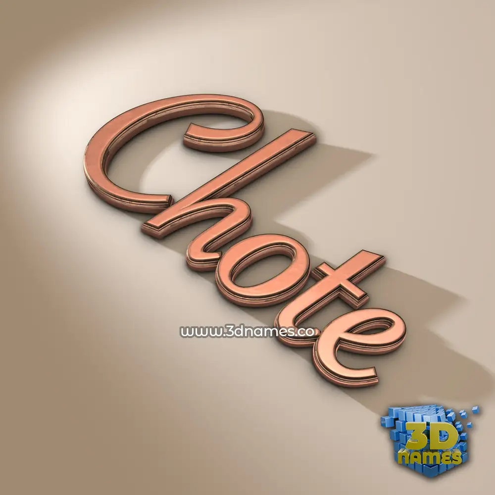 chote in Rose Gold style - 3D name wallpaper