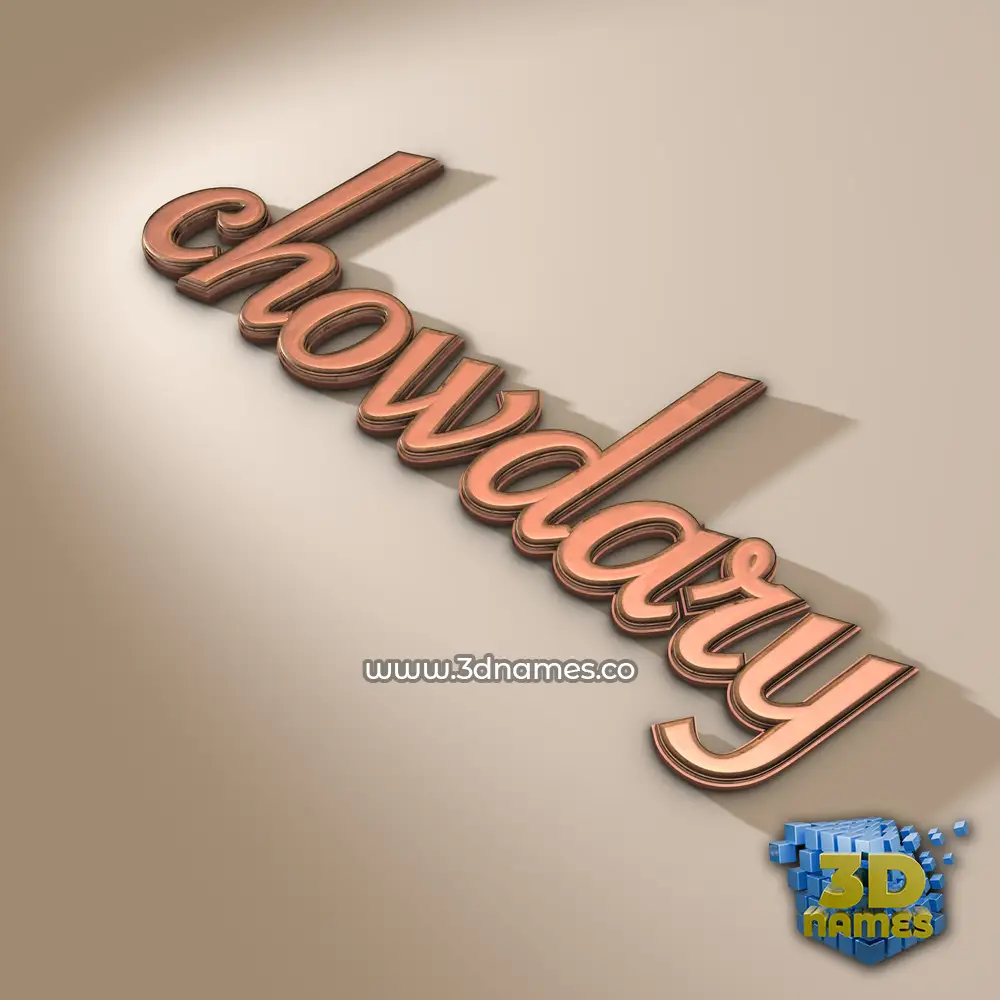 chowdary in Rose Gold style - 3D name wallpaper