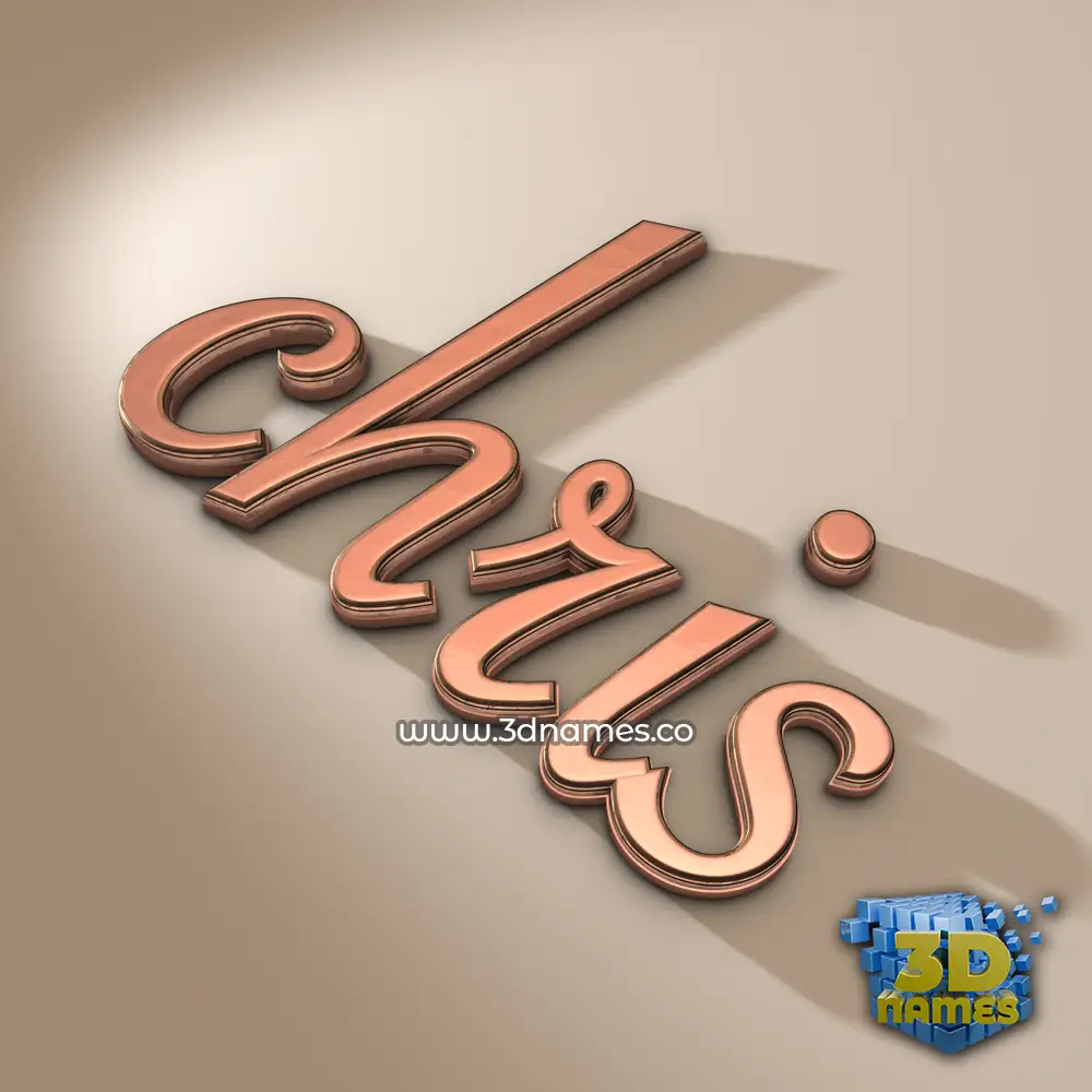 chris in Rose Gold style - 3D name wallpaper