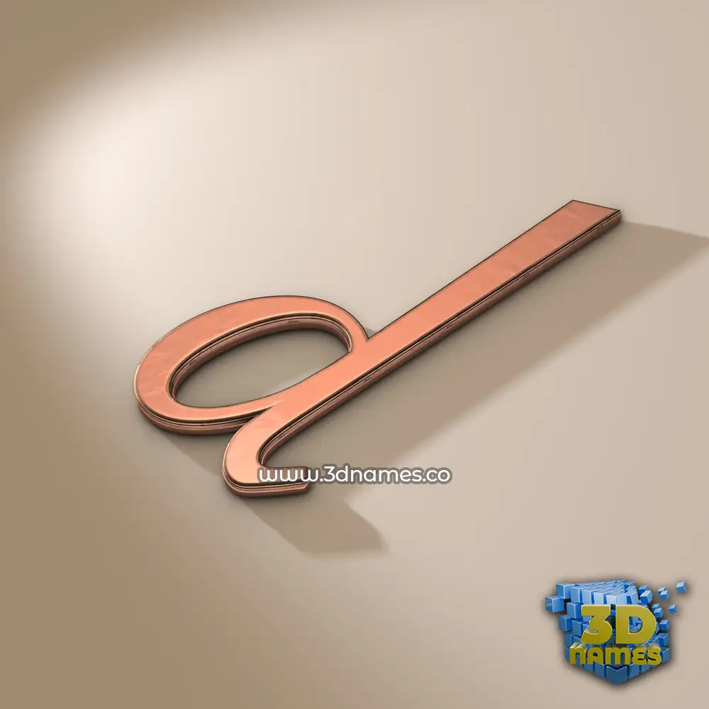 d in Rose Gold style - 3D name wallpaper
