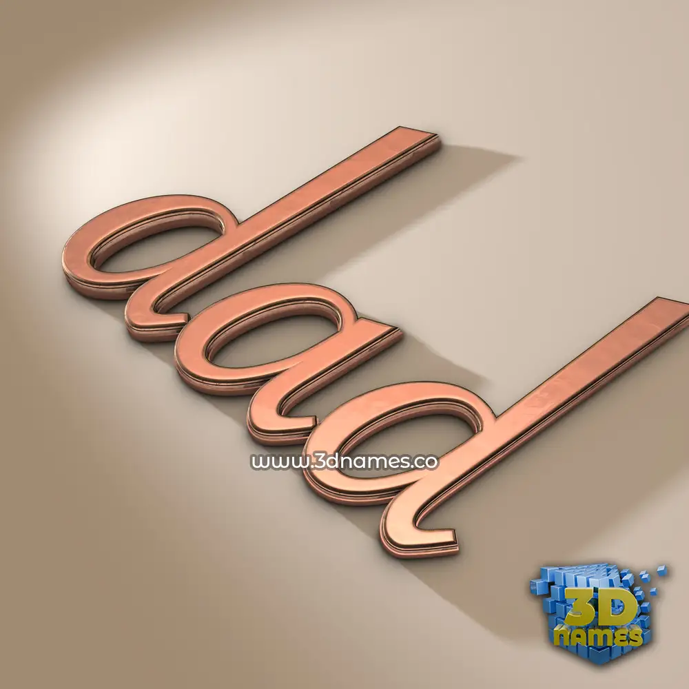dad in Rose Gold style - 3D name wallpaper