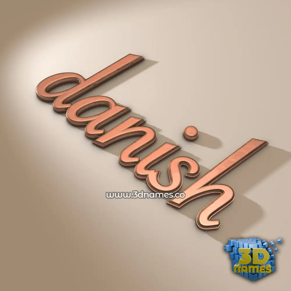 danish in Rose Gold style - 3D name wallpaper