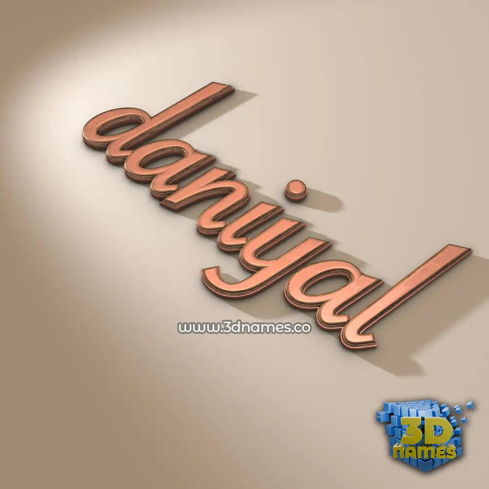 daniyal in Rose Gold style - 3D name wallpaper