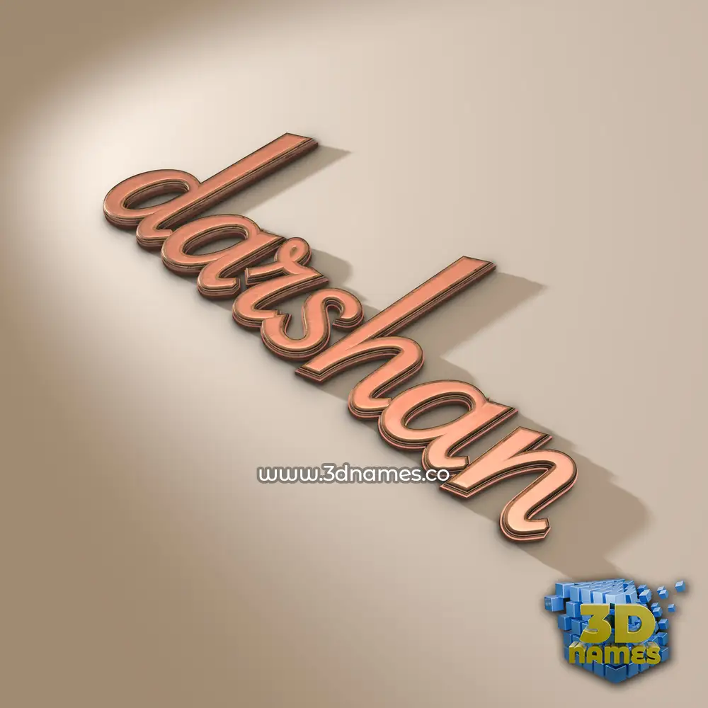 darshan in Rose Gold style - 3D name wallpaper