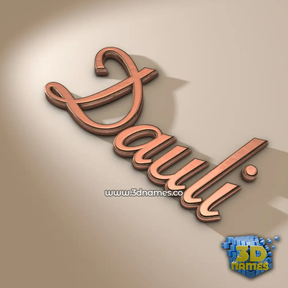 dauli in Rose Gold style - 3D name wallpaper