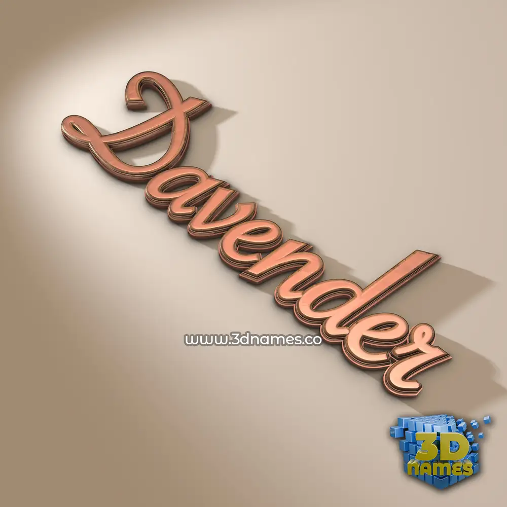 davender in Rose Gold style - 3D name wallpaper
