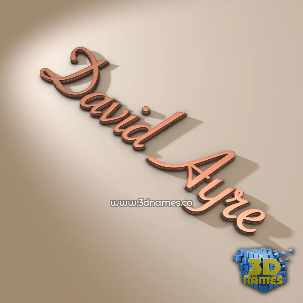 david ayre in Rose Gold style - 3D name wallpaper