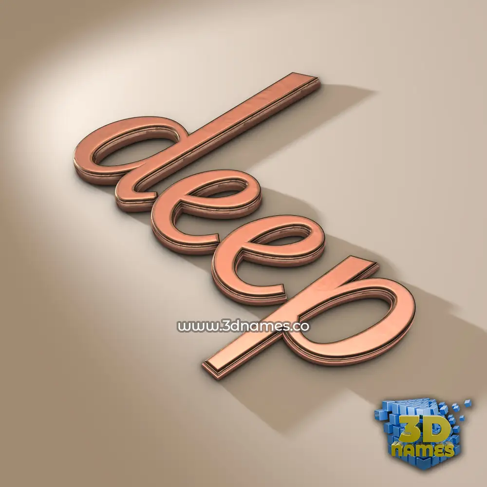 deep in Rose Gold style - 3D name wallpaper