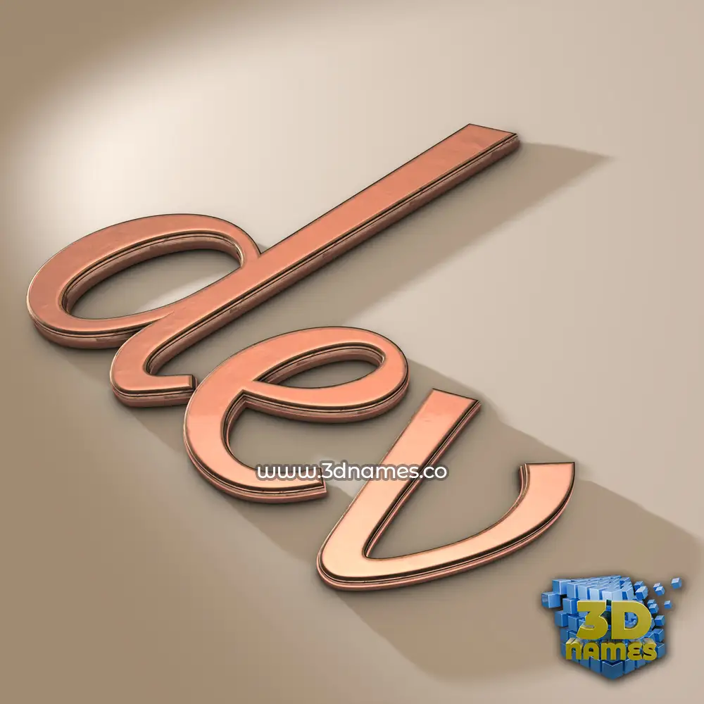 dev in Rose Gold style - 3D name wallpaper
