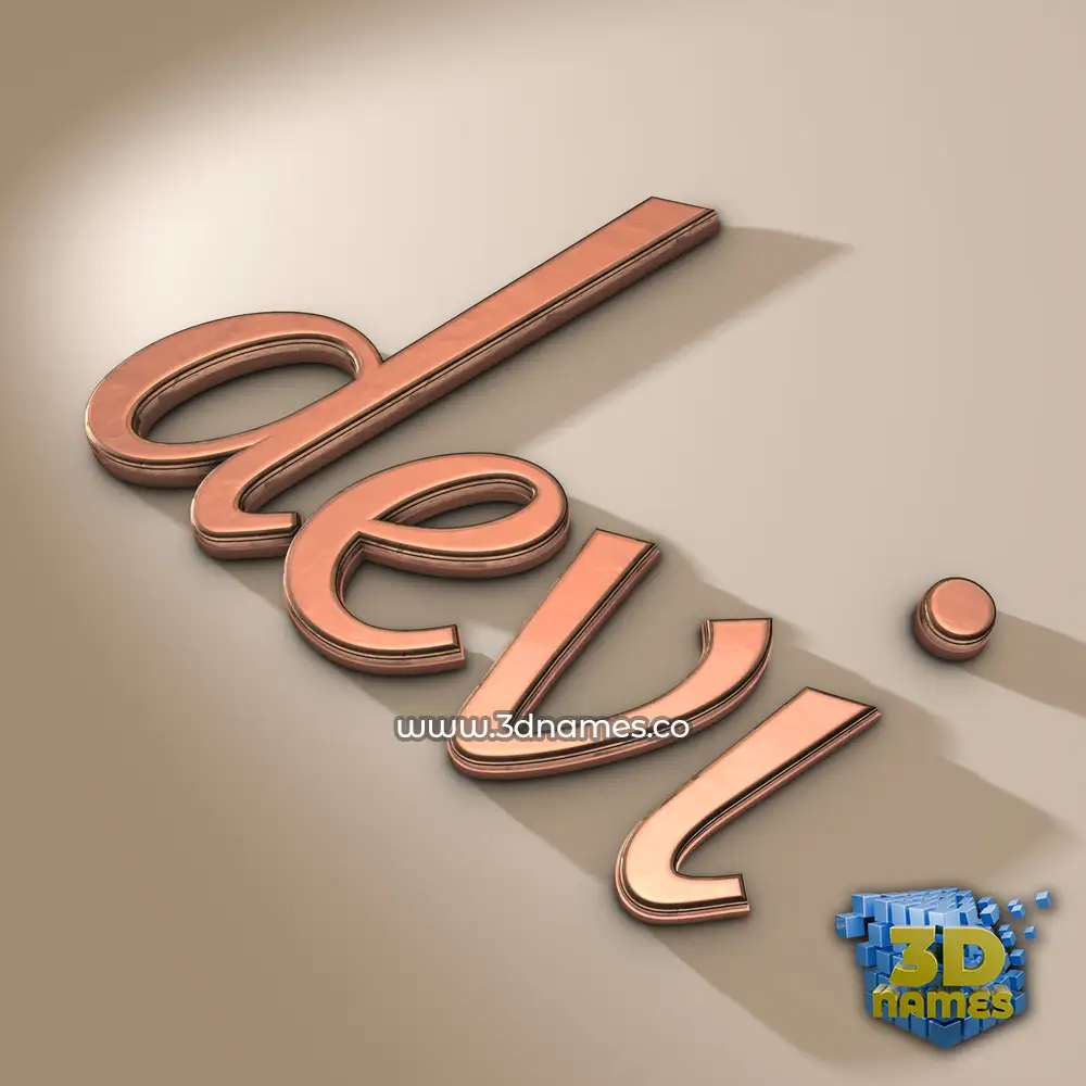 devi in Rose Gold style - 3D name wallpaper