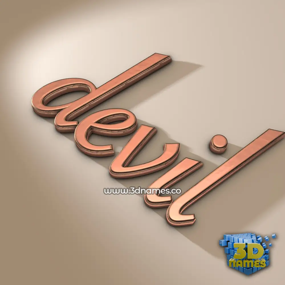 devil in Rose Gold style - 3D name wallpaper