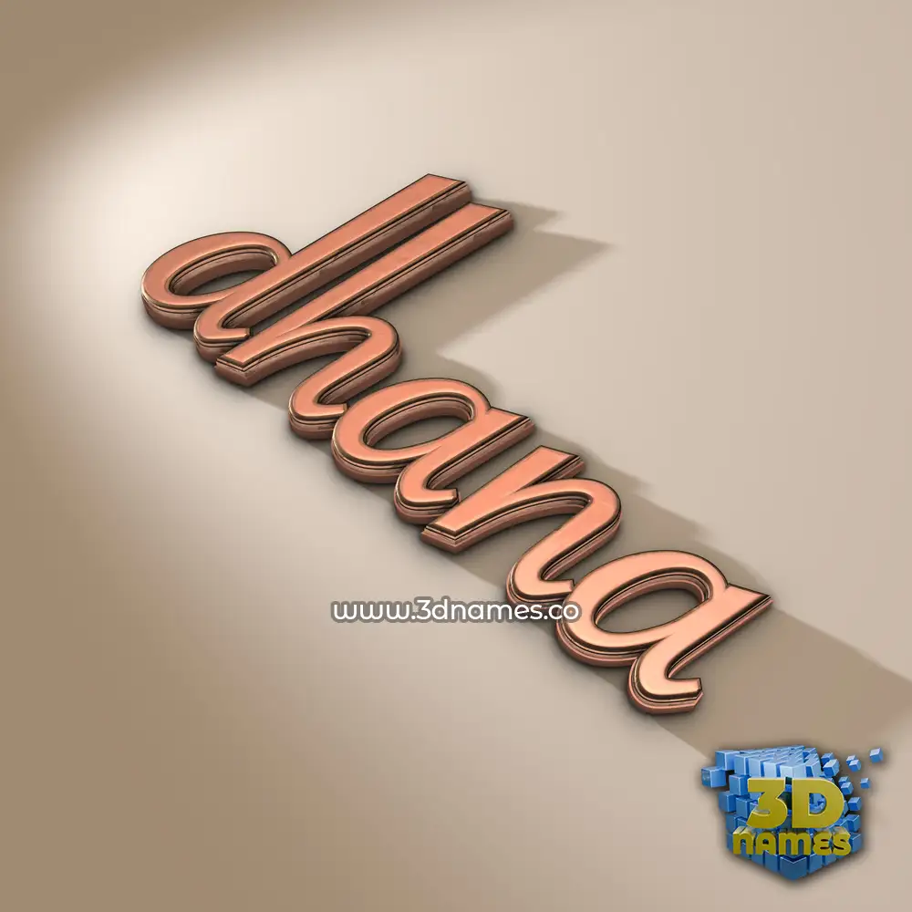 dhana in Rose Gold style - 3D name wallpaper