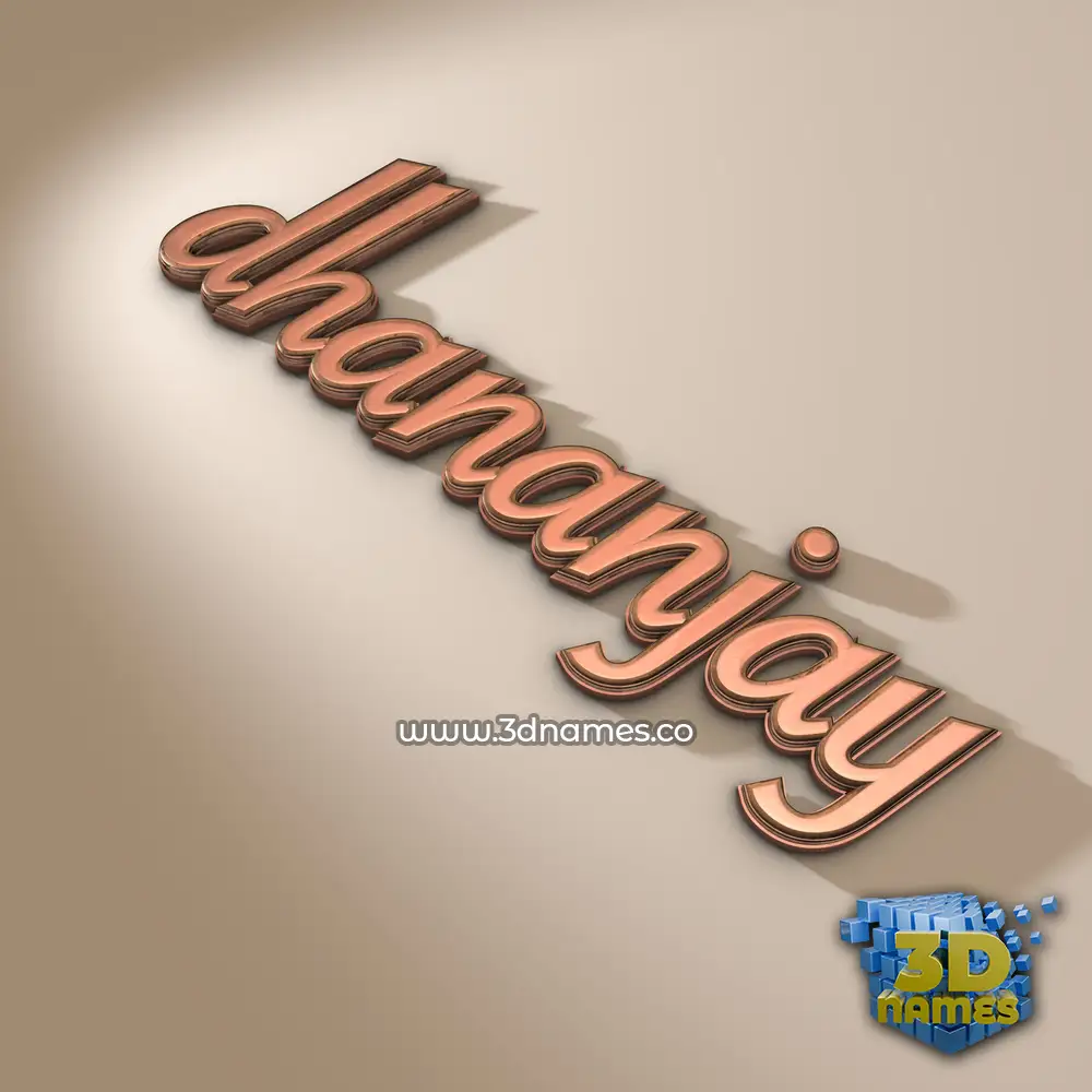 dhananjay in Rose Gold style - 3D name wallpaper