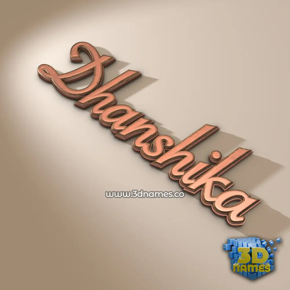 dhanshika in Rose Gold style - 3D name wallpaper