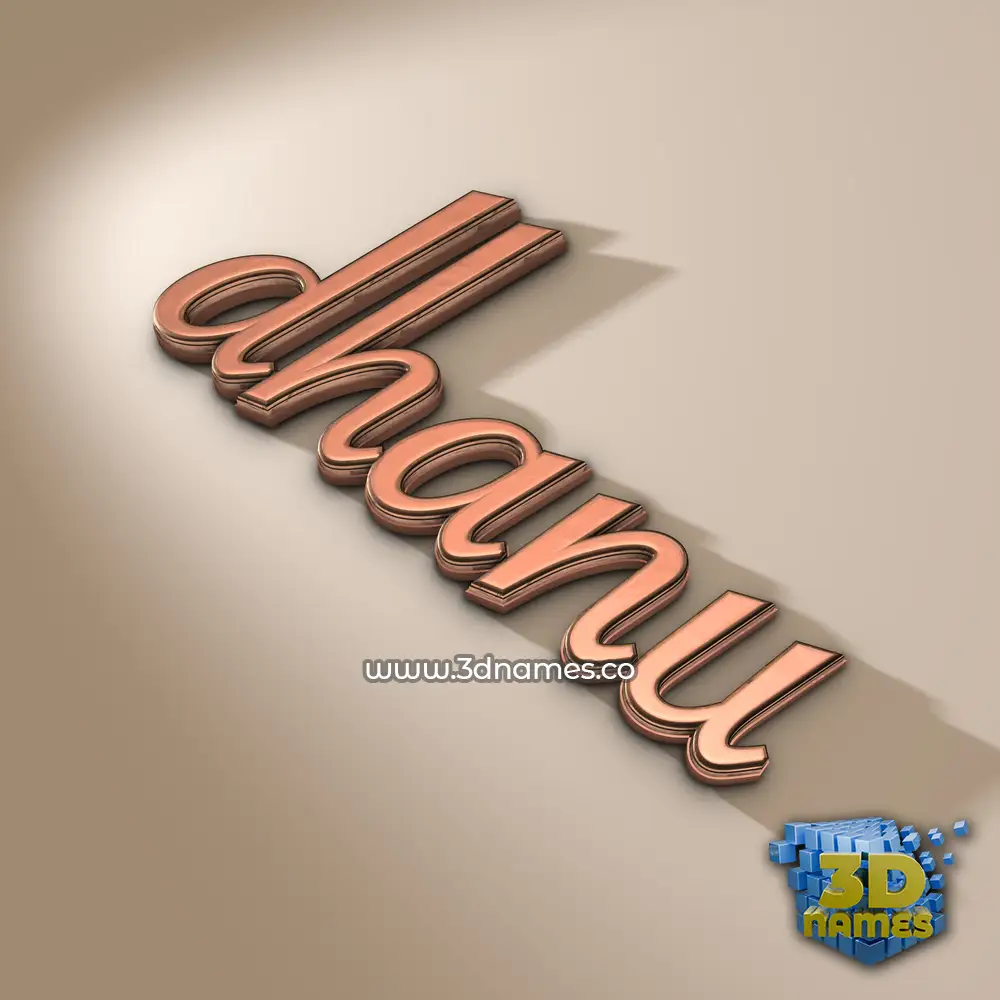 dhanu in Rose Gold style - 3D name wallpaper