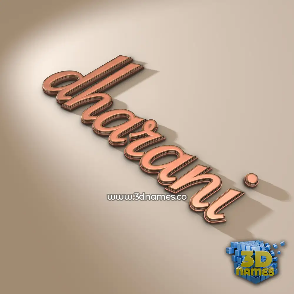 dharani in Rose Gold style - 3D name wallpaper